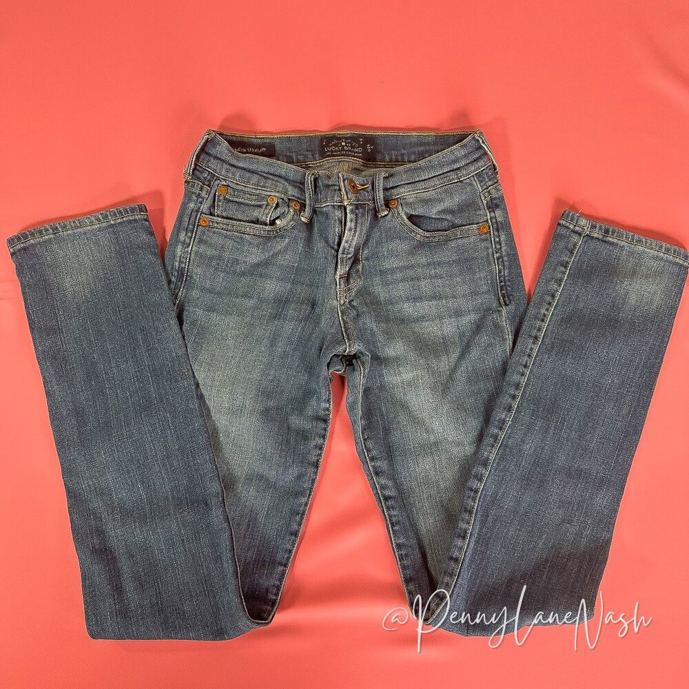 Lucky Brand Mid Rise Sweet n' Straight Jeans Tanzanite Blue - Picture 4 of 14
